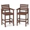 Set of 2 Patio HDPE Adirondack Bar Chairs with Wide Armrests and Inclined Backrest Perfect for Outdoor Use